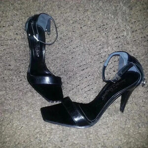 JACQUES RAPHAEL-ITALY-Black Leather Ankle Wrap-Jeweled Kilty Sandals-Sz 37-NEW